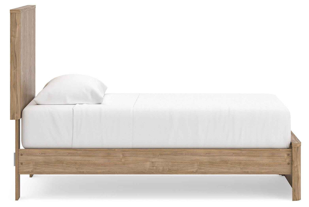 Gramburg Warm Natural Brown Twin Panel Platform Bed by Ashley at Eve Furniture