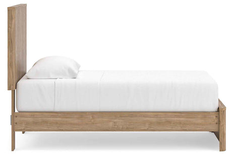 Gramburg Warm Natural Brown Twin Panel Platform Bed by Ashley at Eve Furniture