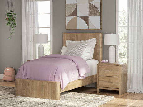 Gramburg Warm Natural Brown Twin Panel Platform Bed by Ashley at Eve Furniture