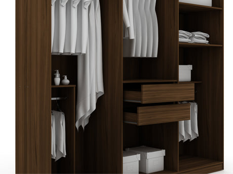 Gramercy Wardrobe Armoire Closet in Brown by Manhattan Comfort at Eve Furniture