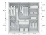 Gramercy Wardrobe Armoire Closet in White by Manhattan Comfort at Eve Furniture