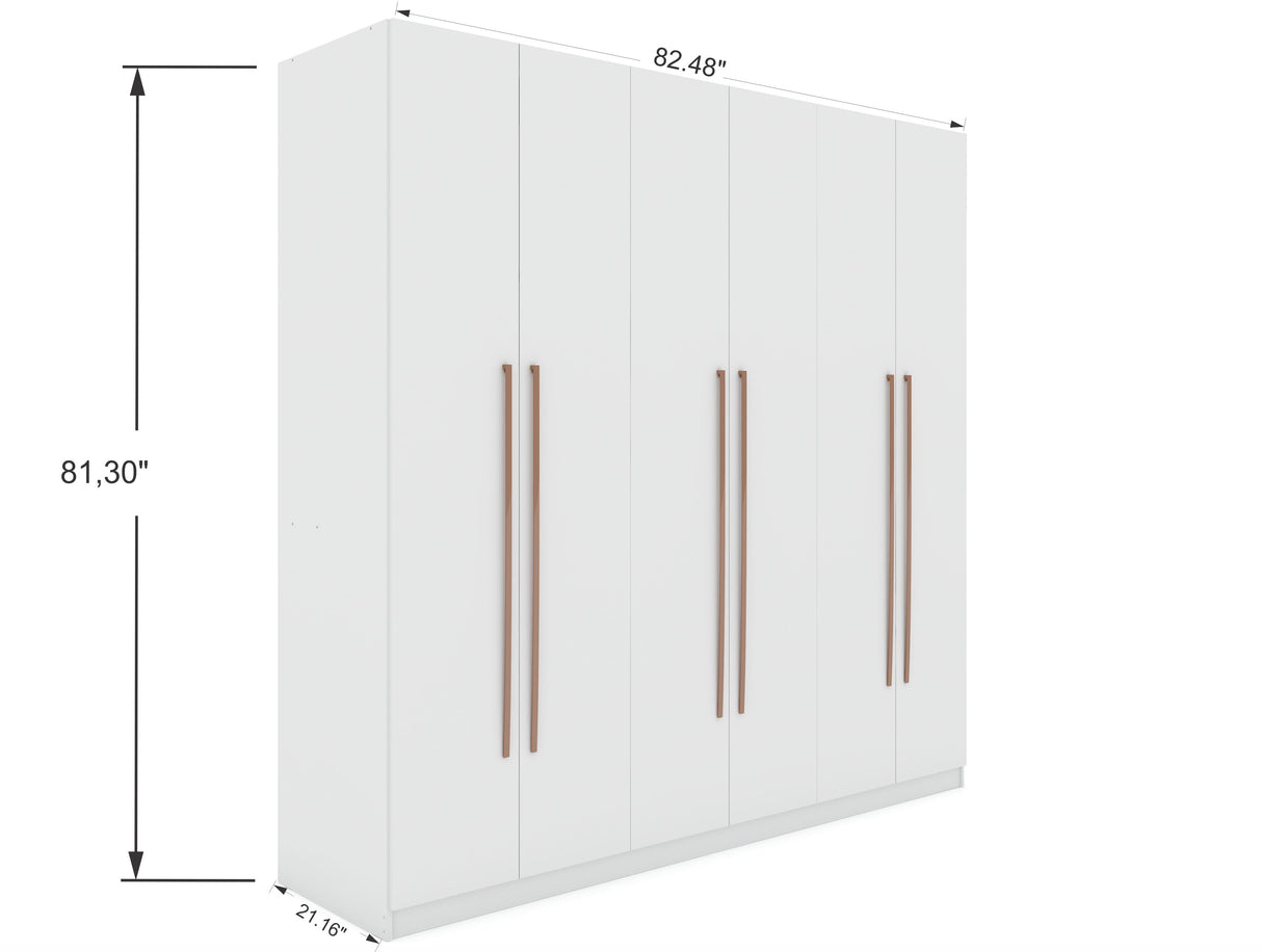 Gramercy Wardrobe Armoire Closet in White by Manhattan Comfort at Eve Furniture