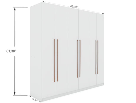 Gramercy Wardrobe Armoire Closet in White by Manhattan Comfort at Eve Furniture