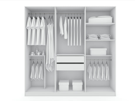 Gramercy Wardrobe Armoire Closet in White by Manhattan Comfort at Eve Furniture
