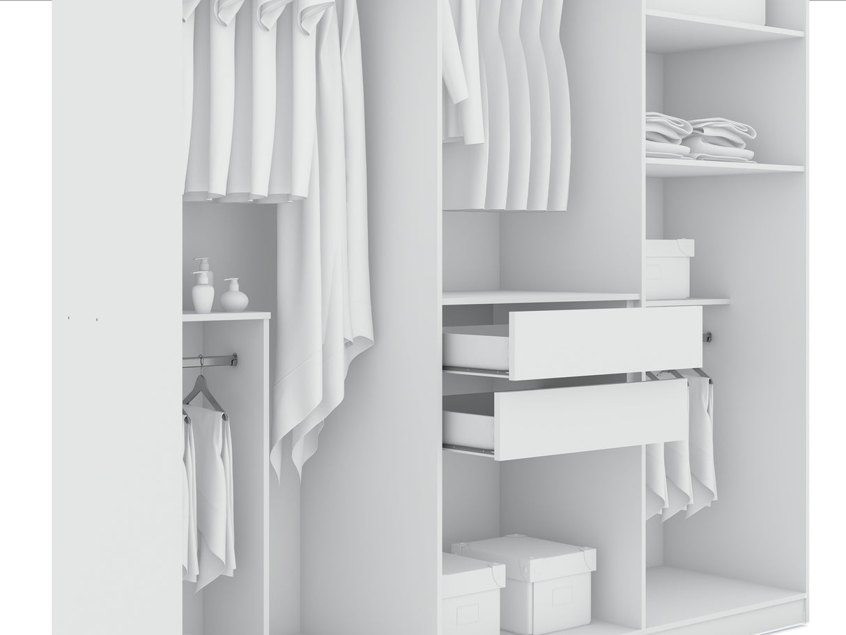 Gramercy Wardrobe Armoire Closet in White by Manhattan Comfort at Eve Furniture