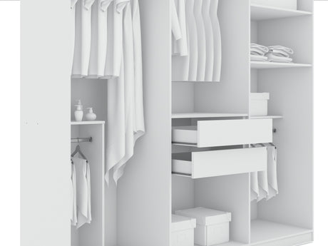 Gramercy Wardrobe Armoire Closet in White by Manhattan Comfort at Eve Furniture