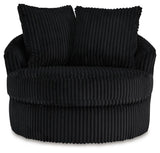 Gramwell Onyx Oversized Swivel Accent Chair by Ashley at Eve Furniture