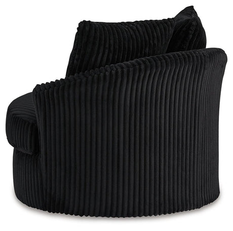 Gramwell Onyx Oversized Swivel Accent Chair by Ashley at Eve Furniture