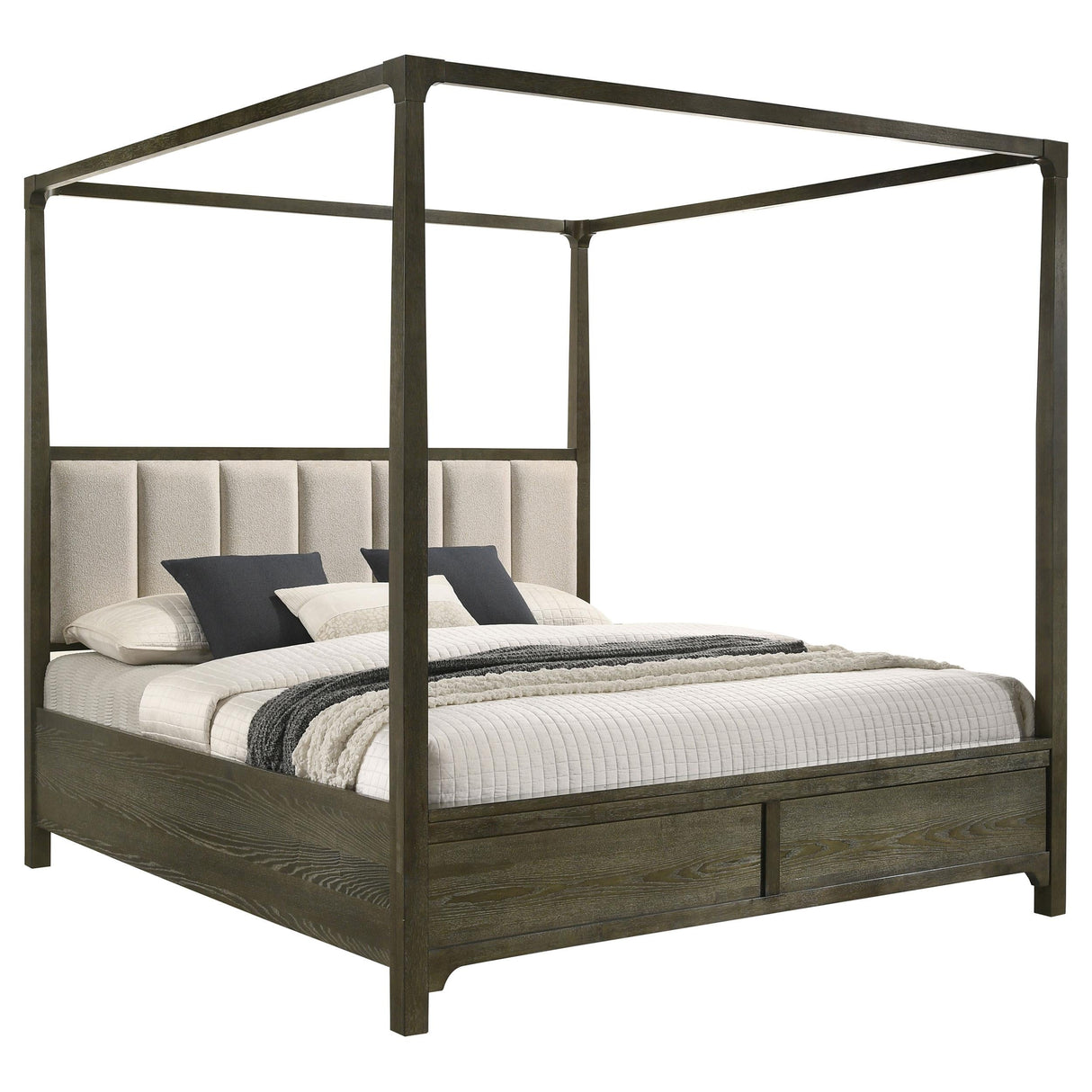 Gran Park Queen Four Poster Canopy Bed Dark Cocoa