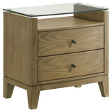 Granada Natural Pine 2-drawer Glass Top Nightstand by Coaster at Eve Furniture