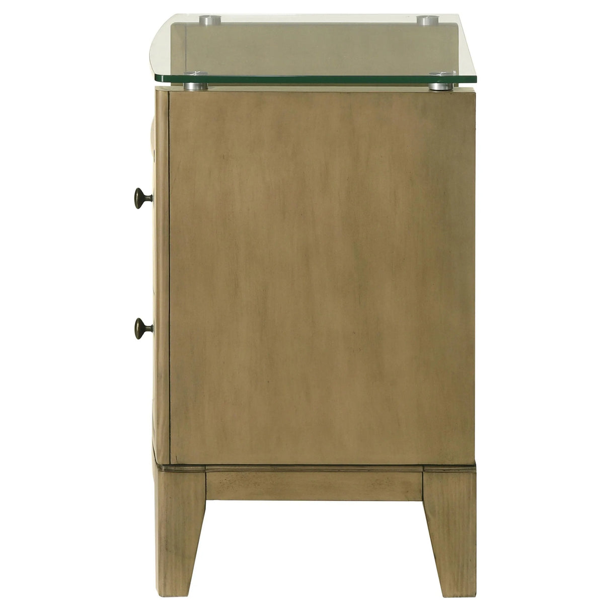 Granada Natural Pine 2-drawer Glass Top Nightstand by Coaster at Eve Furniture