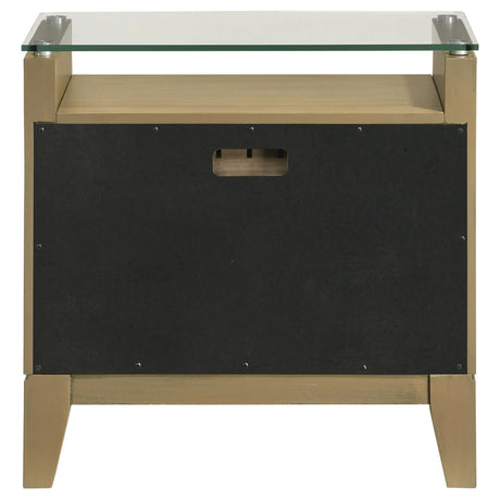 Granada Natural Pine 2-drawer Glass Top Nightstand by Coaster at Eve Furniture