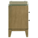 Granada Natural Pine 2-drawer Glass Top Nightstand by Coaster at Eve Furniture