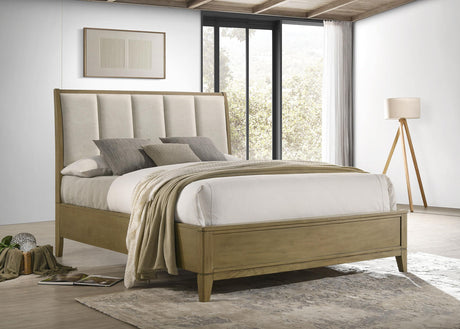 Granada Natural Pine Upholstered Eastern King Panel Bed by Coaster at Eve Furniture