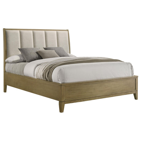 Granada Upholstered California King Panel Bed Natural Pine