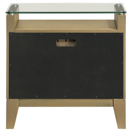 Granada Natural Pine 2-drawer Glass Top Nightstand by Coaster at Eve Furniture