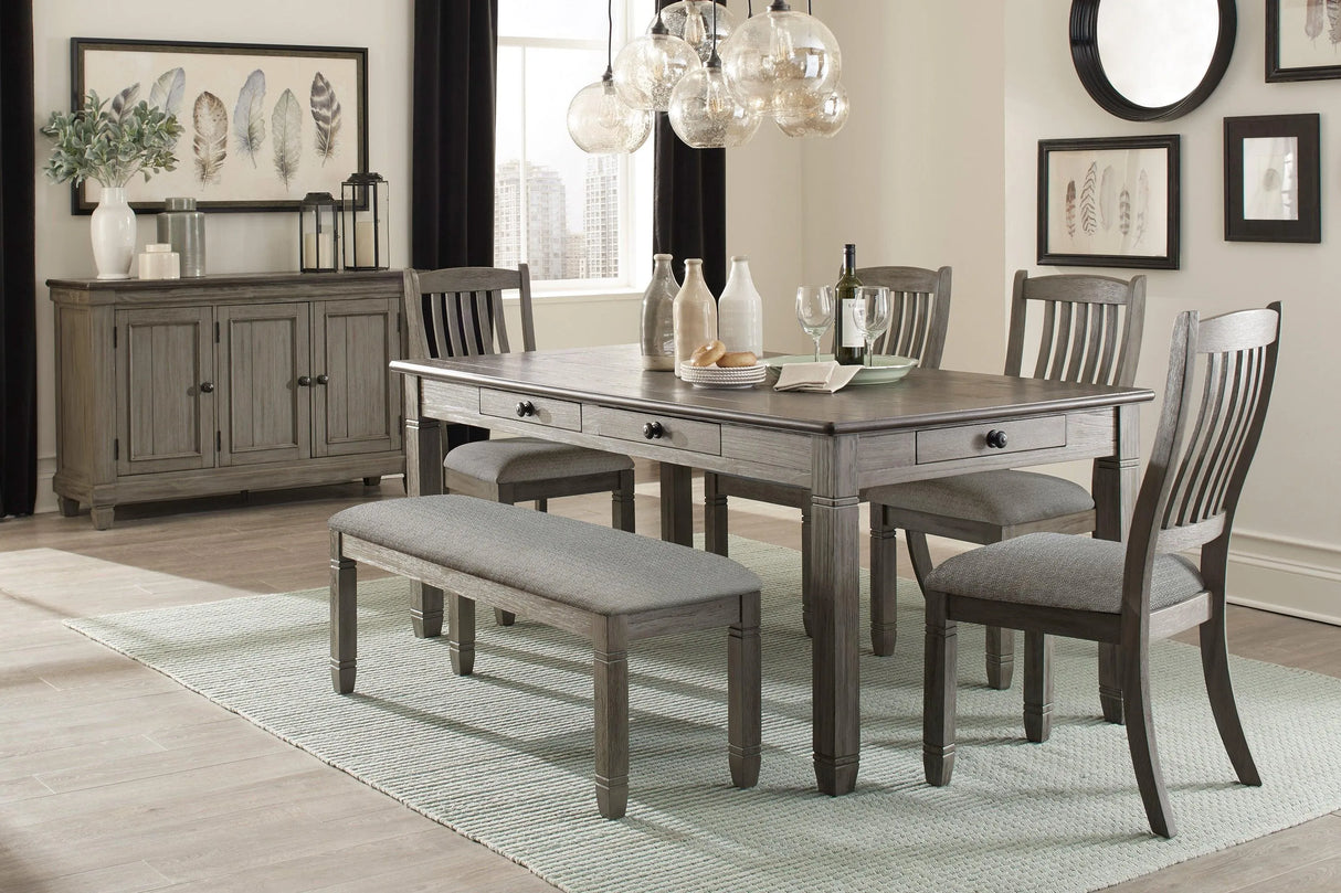 Granby Antique Gray Dining Bench by Homelegance at Eve Furniture