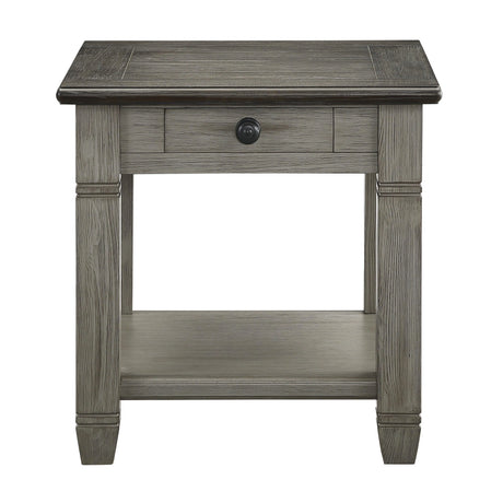 Granby Antique Gray End Table by Homelegance at Eve Furniture