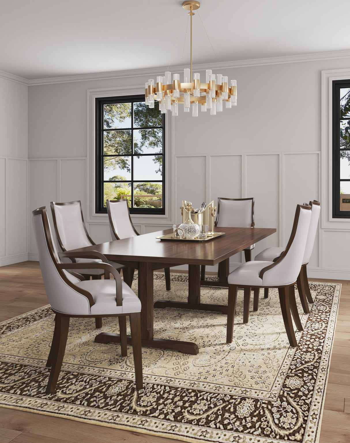 Grand Dining Armchair in Light Grey by Manhattan Comfort at Eve Furniture