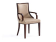 Grand Faux Leather and Velvet Dining Armchair in Tan by Manhattan Comfort at Eve Furniture
