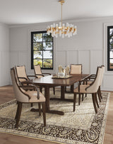 Grand Faux Leather and Velvet Dining Armchair in Tan (set of 2) by Manhattan Comfort at Eve Furniture