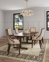 Grand Faux Leather and Velvet Dining Chair in Tan (set of 2) by Manhattan Comfort at Eve Furniture
