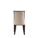 Grand Faux Leather and Velvet Dining Chair in Tan (set of 2) by Manhattan Comfort at Eve Furniture