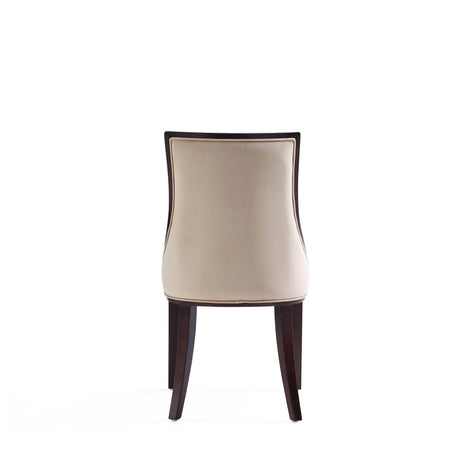 Grand Faux Leather and Velvet Dining Chair in Tan (set of 4) by Manhattan Comfort at Eve Furniture