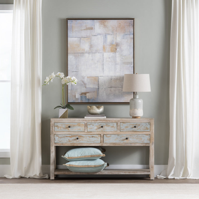 Grand Harbor Brown/Blue Console Table by Crestview at Eve Furniture