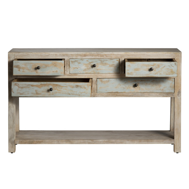 Grand Harbor Brown/Blue Console Table by Crestview at Eve Furniture