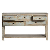 Grand Harbor Brown/Blue Console Table by Crestview at Eve Furniture