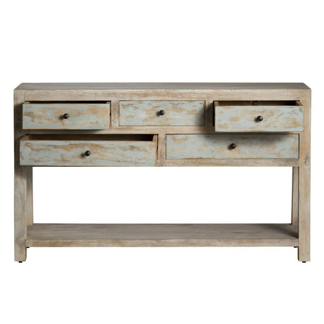 Grand Harbor Brown/Blue Console Table by Crestview at Eve Furniture