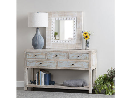 Grand Harbor Brown/Blue Console Table by Crestview at Eve Furniture