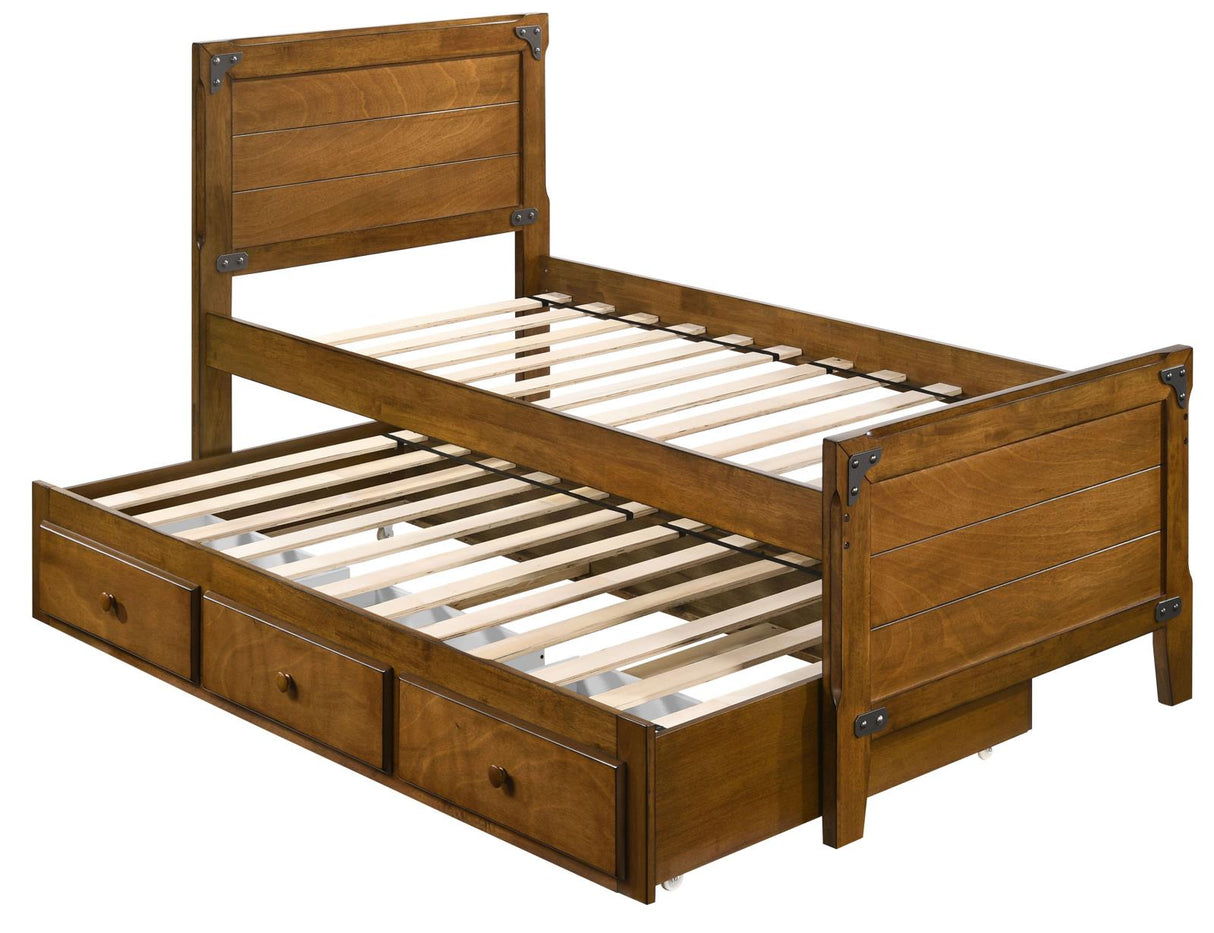 Granger Rustic Honey Twin Captain's Bed with Trundle