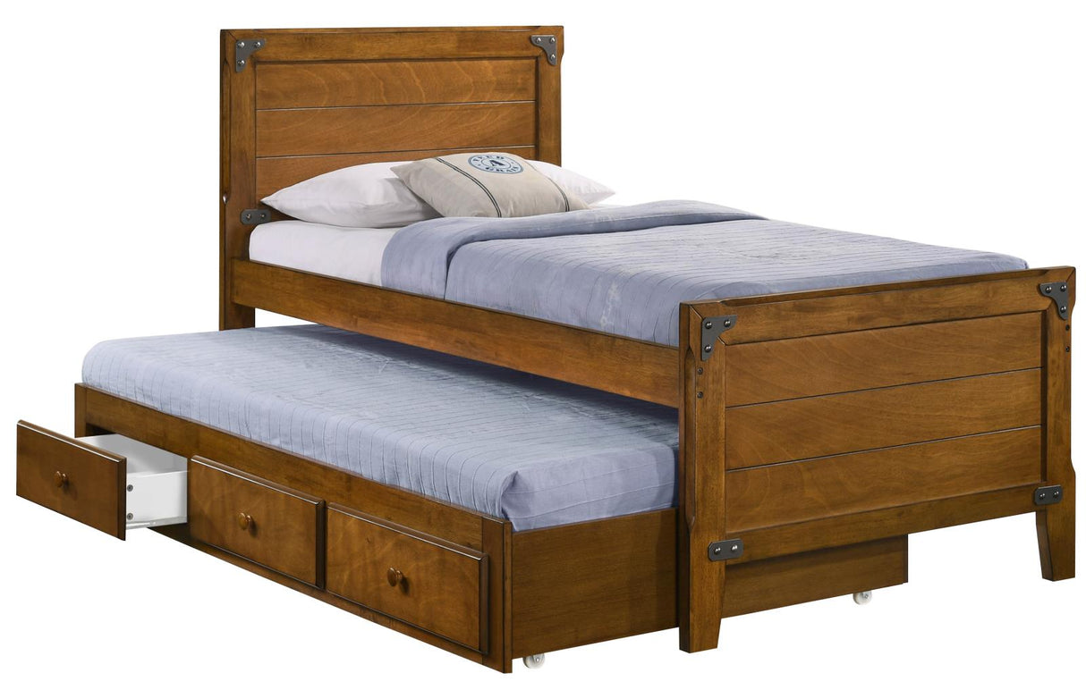 Granger Rustic Honey Twin Captain's Bed with Trundle