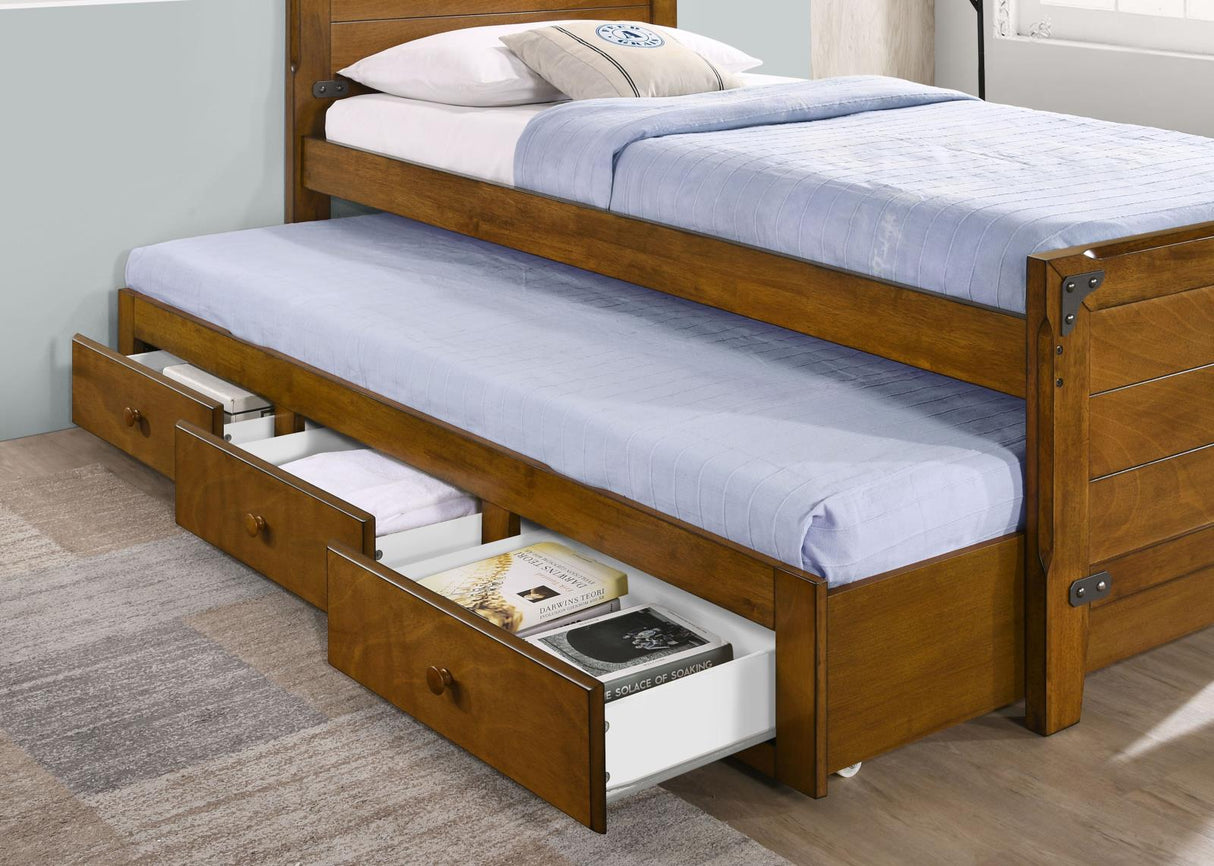 Granger Rustic Honey Twin Captain's Bed with Trundle