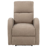 Grant Camel Fabric Upholstered Power Recliner Chair by Coaster at Eve Furniture