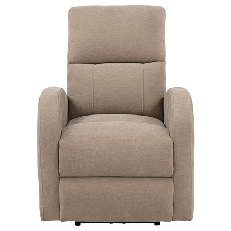 Grant Camel Fabric Upholstered Power Recliner Chair by Coaster at Eve Furniture