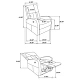 Grant Charcoal Gray Fabric Upholstered Power Recliner Chair by Coaster at Eve Furniture