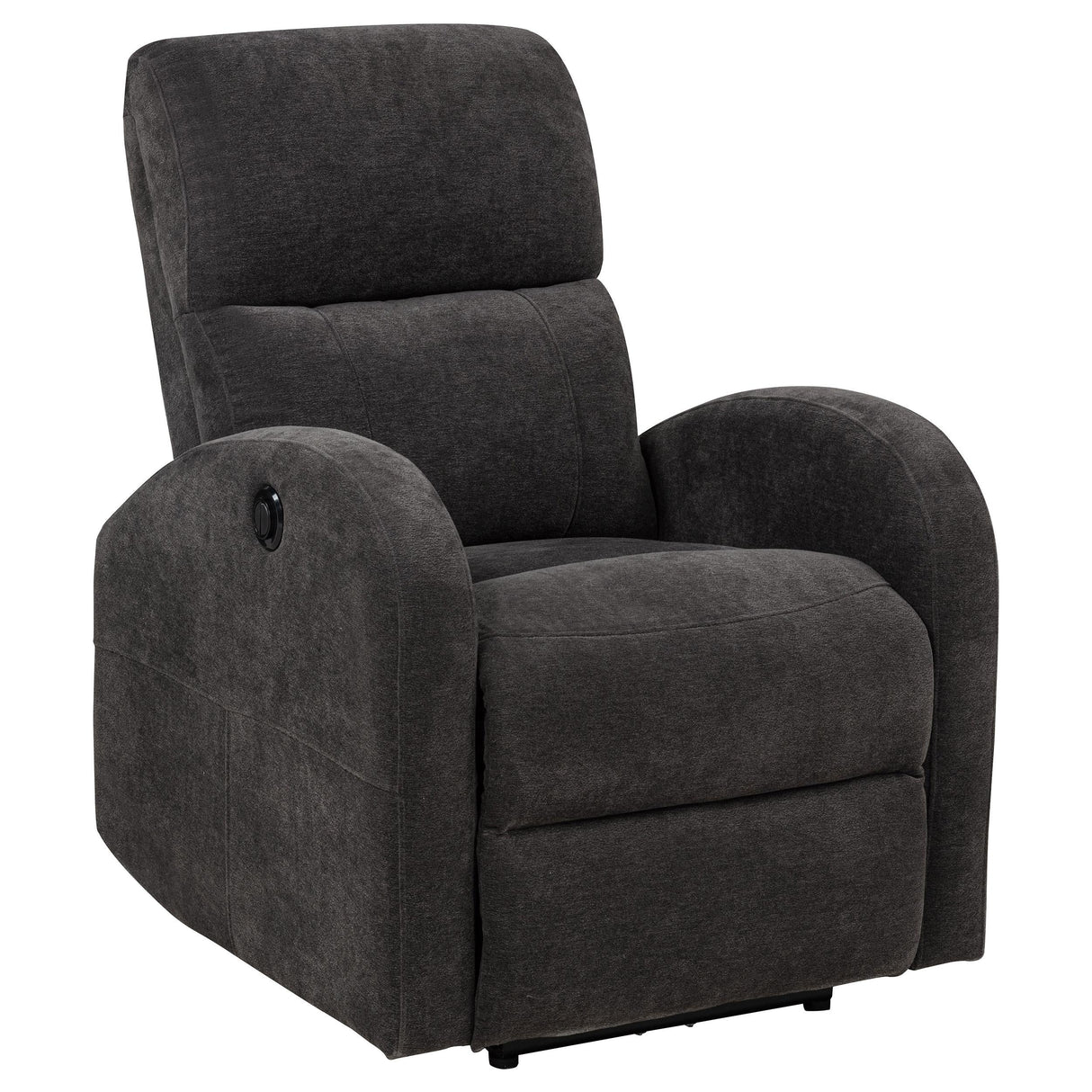 Grant Charcoal Gray Fabric Upholstered Power Recliner Chair by Coaster at Eve Furniture