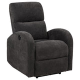 Grant Charcoal Gray Fabric Upholstered Power Recliner Chair by Coaster at Eve Furniture