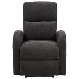 Grant Charcoal Gray Fabric Upholstered Power Recliner Chair by Coaster at Eve Furniture