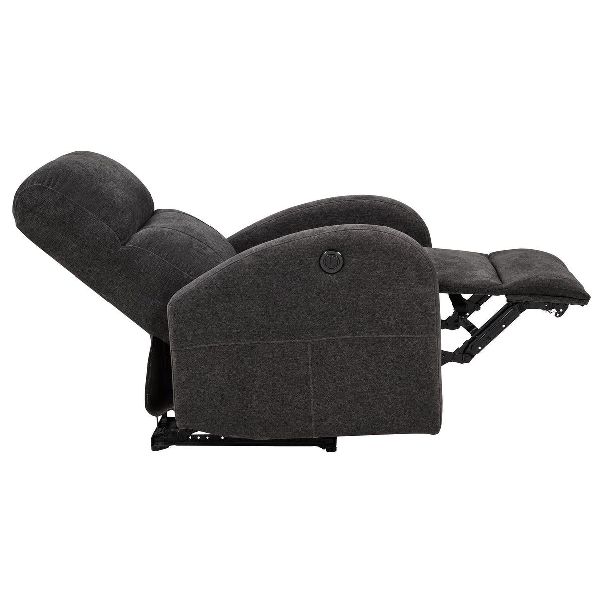 Grant Charcoal Gray Fabric Upholstered Power Recliner Chair by Coaster at Eve Furniture