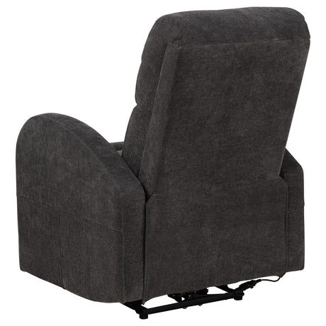 Grant Charcoal Gray Fabric Upholstered Power Recliner Chair by Coaster at Eve Furniture