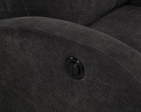 Grant Charcoal Gray Fabric Upholstered Power Recliner Chair by Coaster at Eve Furniture