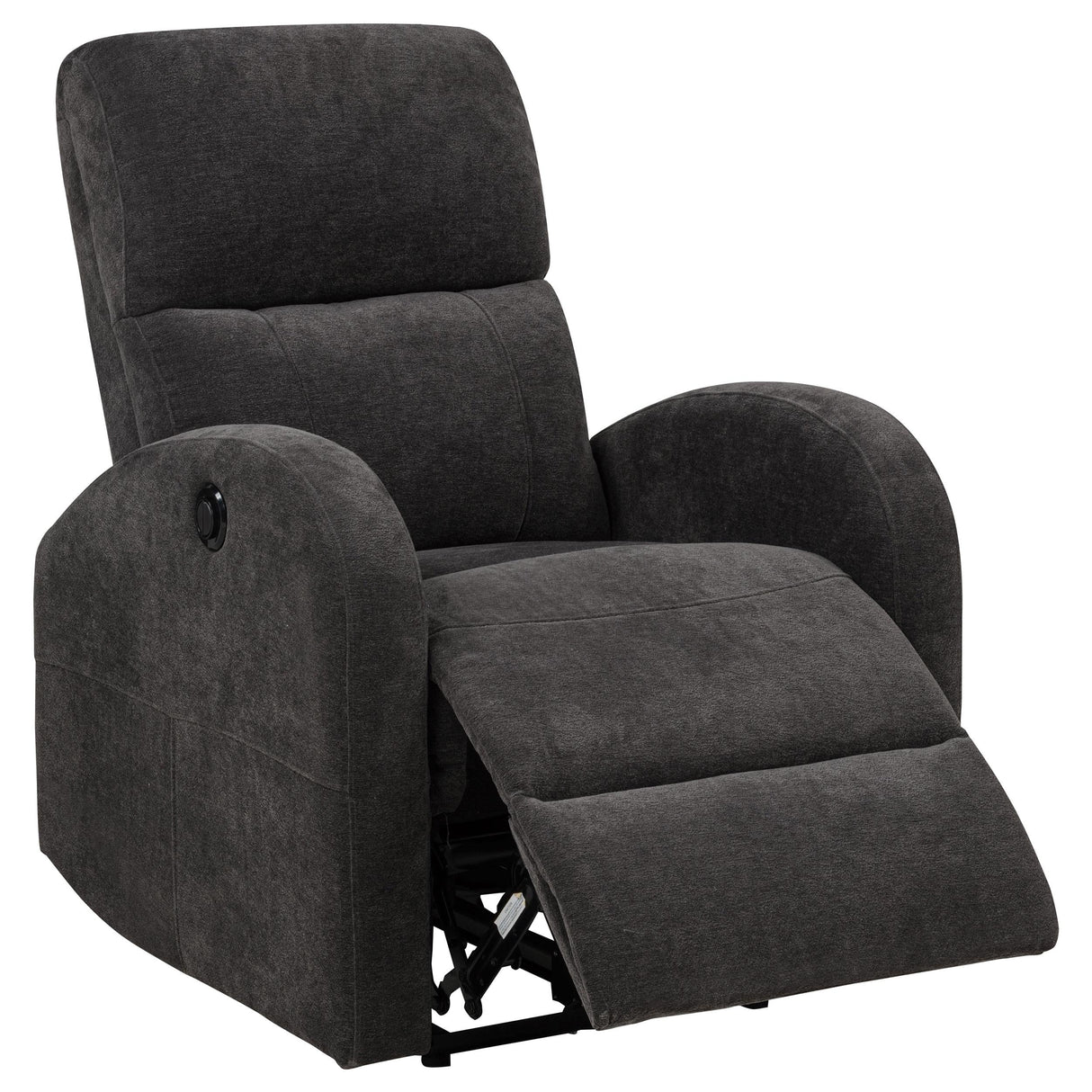Grant Charcoal Gray Fabric Upholstered Power Recliner Chair by Coaster at Eve Furniture