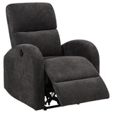 Grant Charcoal Gray Fabric Upholstered Power Recliner Chair by Coaster at Eve Furniture