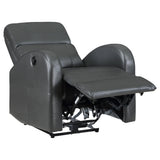 Grant Grey Upholstered Power Recliner Chair by Coaster at Eve Furniture