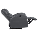 Grant Grey Upholstered Power Recliner Chair by Coaster at Eve Furniture