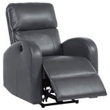 Grant Grey Upholstered Power Recliner Chair by Coaster at Eve Furniture